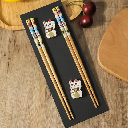 Solid Wood Chopsticks Sushi Wedding Gift Set (2 Pairs)