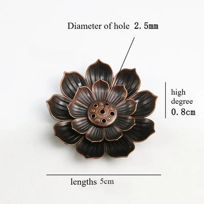Bronze Lotus Alloy Incense Burner Plate