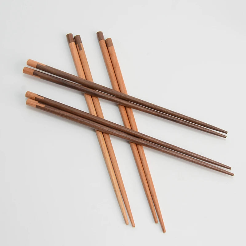 Creative Spliced Wooden Chopstick Set (2 Pairs)
