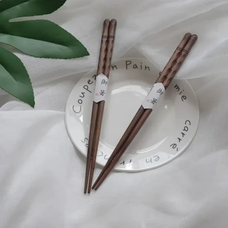 Black Walnut Tortoise Shell Chopsticks (1/2  Pairs)
