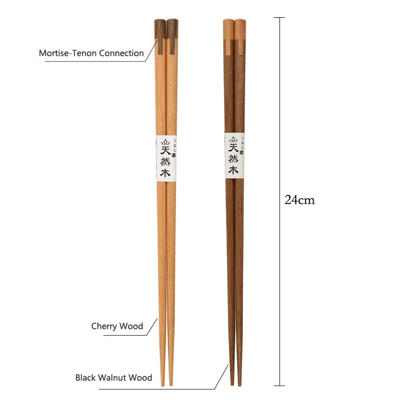 Creative Spliced Wooden Chopstick Set (2 Pairs)