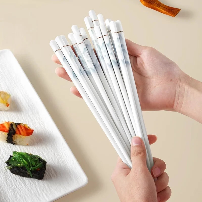 Premium Antibacterial Ceramic Chopsticks (5/10 Pairs)