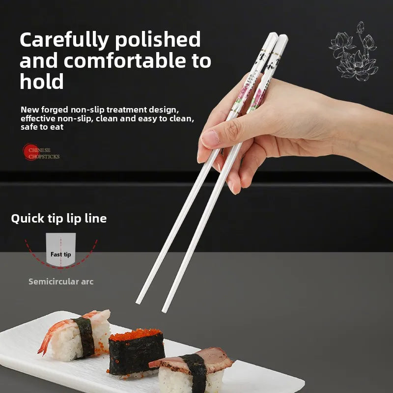 Drop-Proof Ceramic Chopsticks Set (5/10 Pairs)