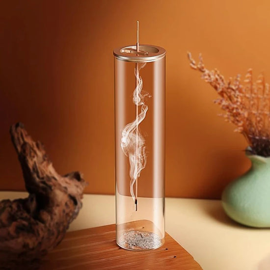 Modern Glass Incense Holder & Removable Ash Catcher
