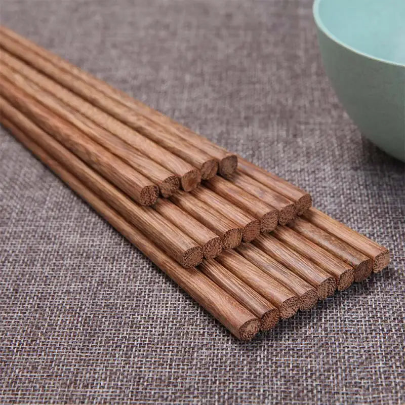 Reusable Natural Rosewood Chopsticks (10 Pairs)