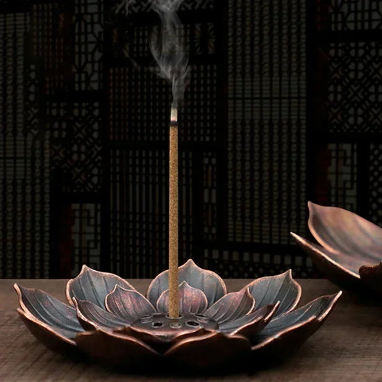 Bronze Lotus Alloy Incense Burner Plate