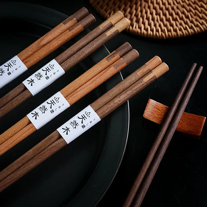Creative Spliced Wooden Chopstick Set (2 Pairs)