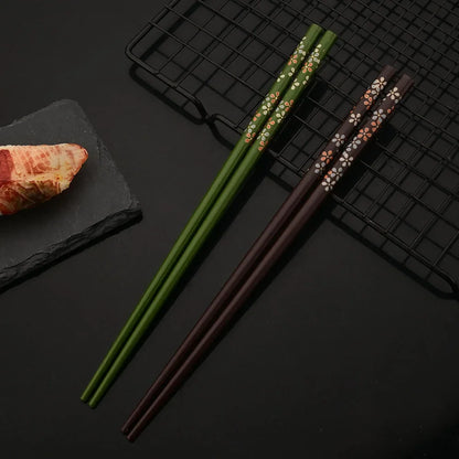 Non Slip Multi Color Bamboo Chopsticks Set (5 Pairs)