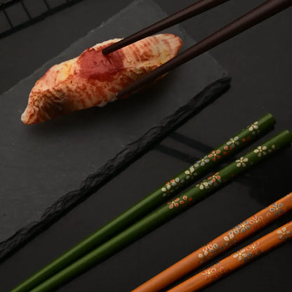 Non Slip Multi Color Bamboo Chopsticks Set (5 Pairs)