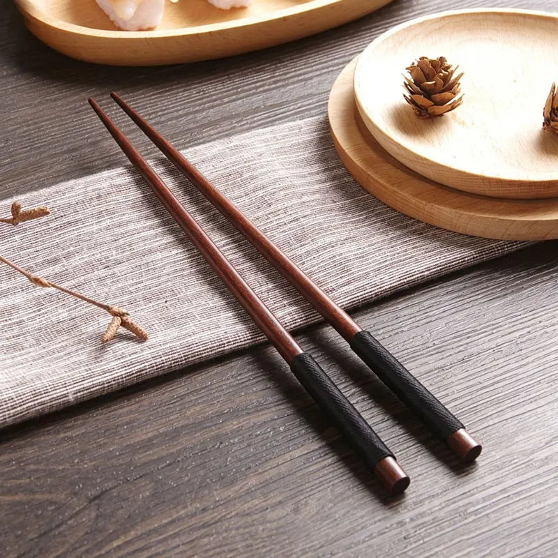Natural Chestnut Wood Chopsticks Set (2/4 Pairs)