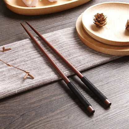 Natural Chestnut Wood Chopsticks Set (2/4 Pairs)