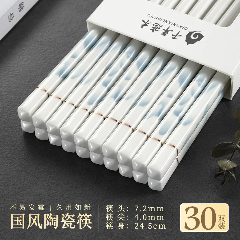 Premium Antibacterial Ceramic Chopsticks (5/10 Pairs)