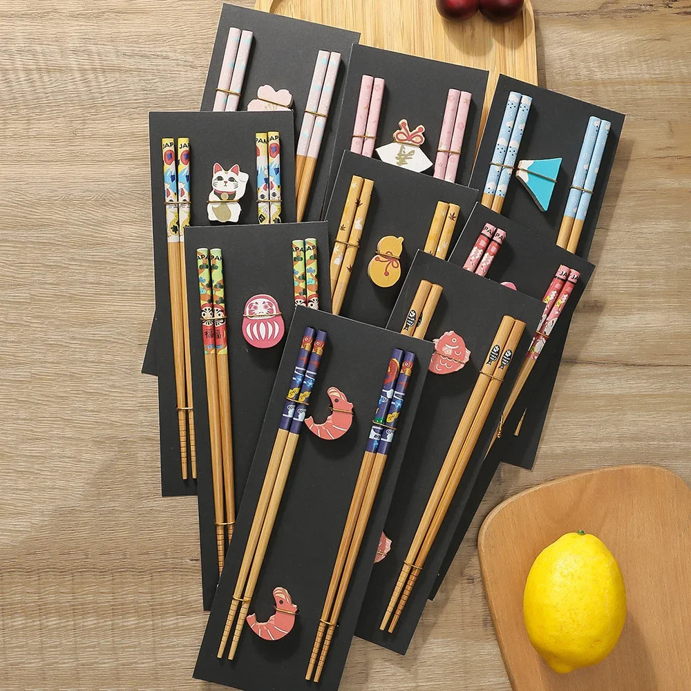 Solid Wood Chopsticks Sushi Wedding Gift Set (2 Pairs)