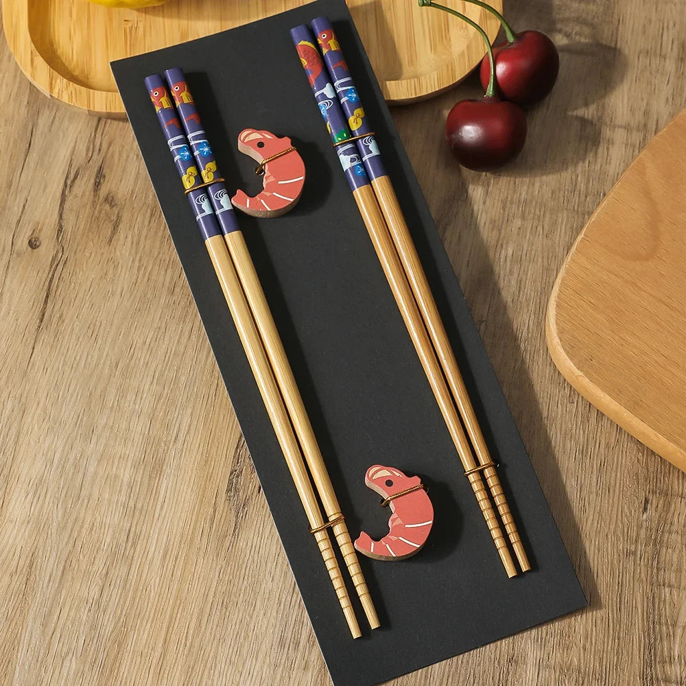 Solid Wood Chopsticks Sushi Wedding Gift Set (2 Pairs)