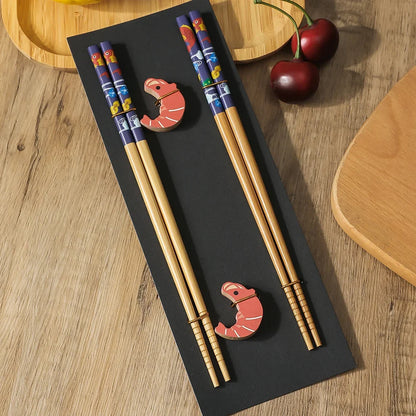 Solid Wood Chopsticks Sushi Wedding Gift Set (2 Pairs)
