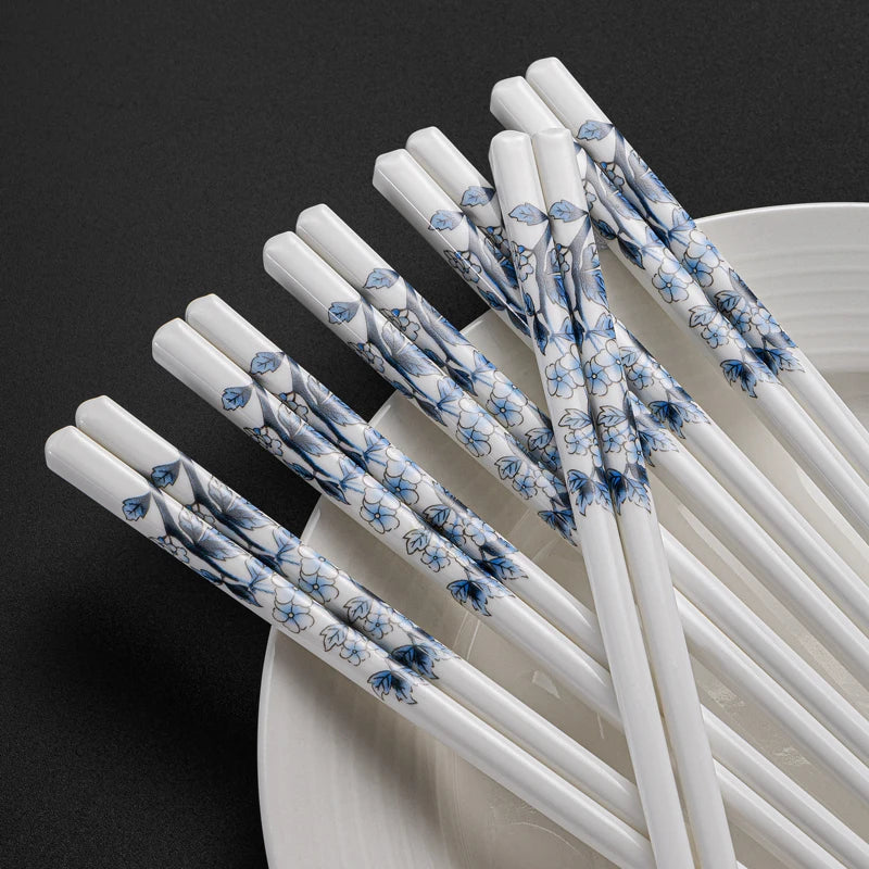 High-End Aesthetic Porcelain Chopsticks Set (5/10 pairs)