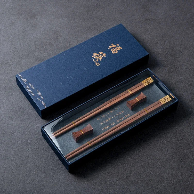 Premium Natural Wooden Chinese Chopsticks Gift Box (2/6 Pairs)