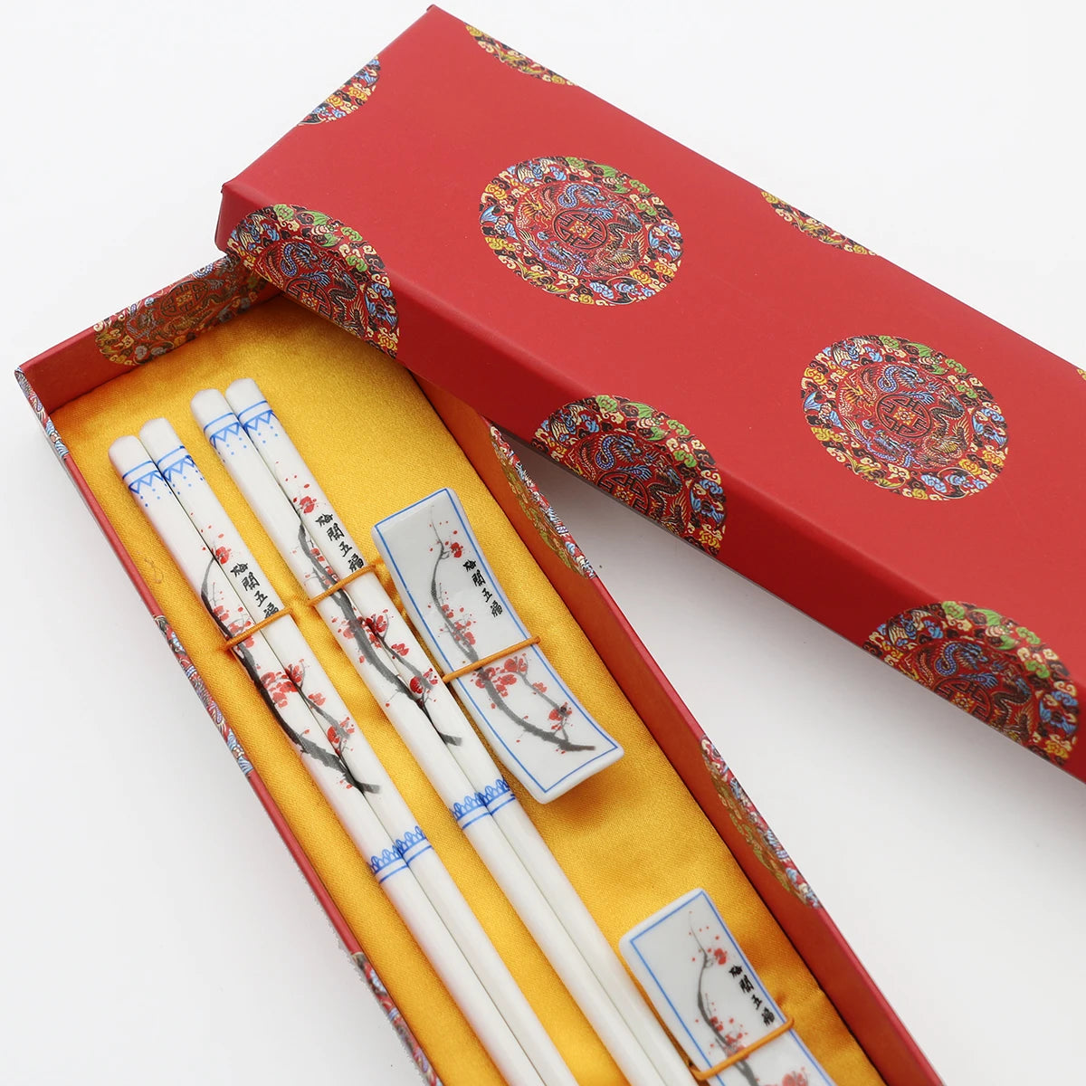 The Art of Porcelain: Jingdezhen Ceramic Chopsticks Set (2 Pairs)