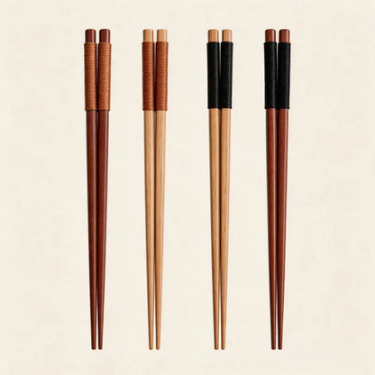Natural Chestnut Wood Chopsticks Set (2/4 Pairs)