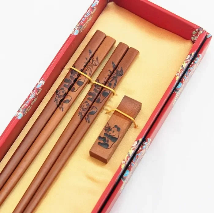 Chinese Dragon and Phoenix Design Chopsticks Set (2 Pairs)