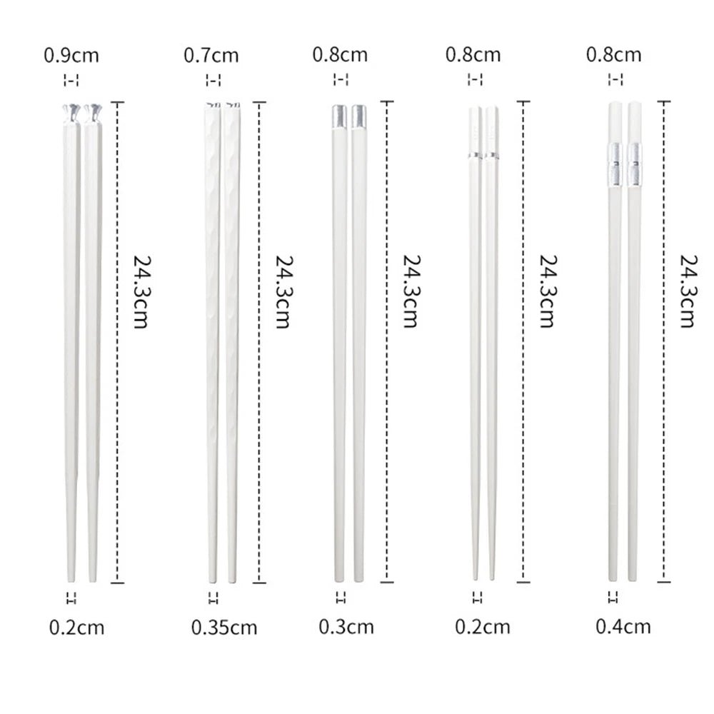 Artistic Chinese Style Alloy Chopsticks (5 Pairs) - Aptiaide14:2000001955 Pairs BlackG Mix