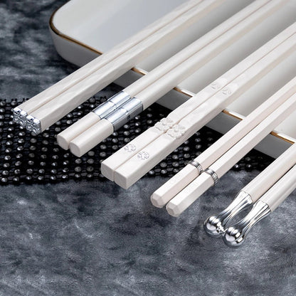 Artistic Chinese Style Alloy Chopsticks (5 Pairs) - Aptiaide14:2000001955 Pairs BlackG Mix
