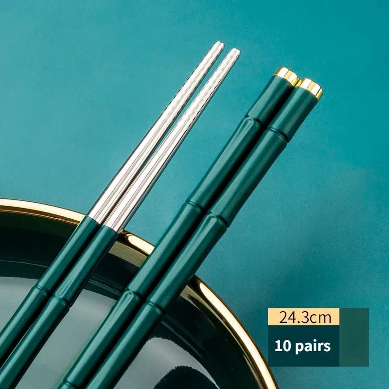 Bamboo Model Fiberglass Alloy Chopsticks Set (10 Pairs) - Aptiaide14:19310 pairs-1