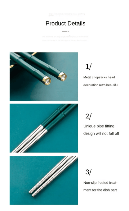 Bamboo Model Fiberglass Alloy Chopsticks Set (10 Pairs) - Aptiaide14:19310 pairs-1