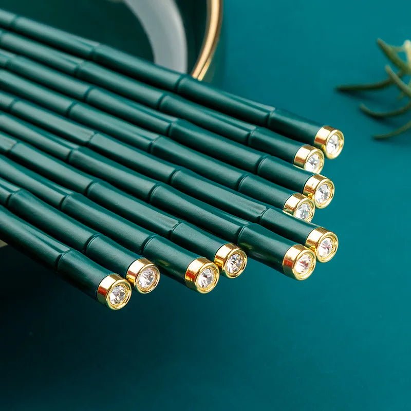 Bamboo Model Fiberglass Alloy Chopsticks Set (10 Pairs) - Aptiaide14:19310 pairs-1