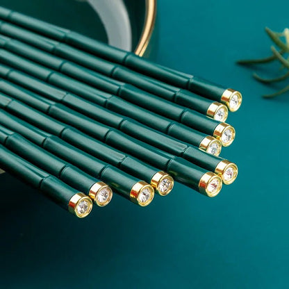 Bamboo Model Fiberglass Alloy Chopsticks Set (10 Pairs) - Aptiaide14:19310 pairs-1