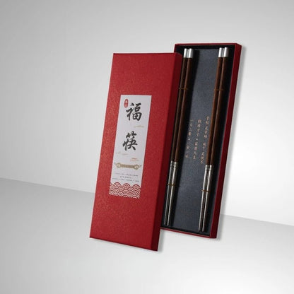 Chicken Wing Wood Stainless Steel Chopsticks Gift Set (2/10 Pairs) - Aptiaide14:20000369910 pairs of blue B-15