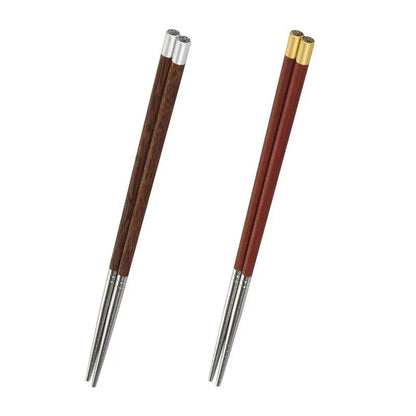 Chicken Wing Wood Stainless Steel Chopsticks Gift Set (2/10 Pairs) - Aptiaide14:20000369910 pairs of blue B-1