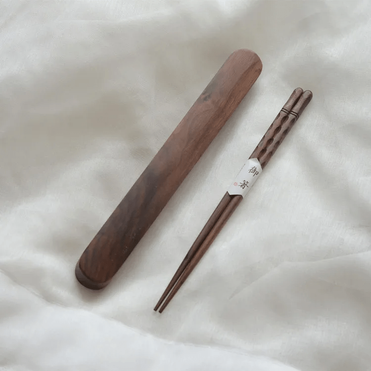 Chinese black walnut tortoise shell tangent wooden chopsticks (2 Pairs) - Aptiaide14:19323cm