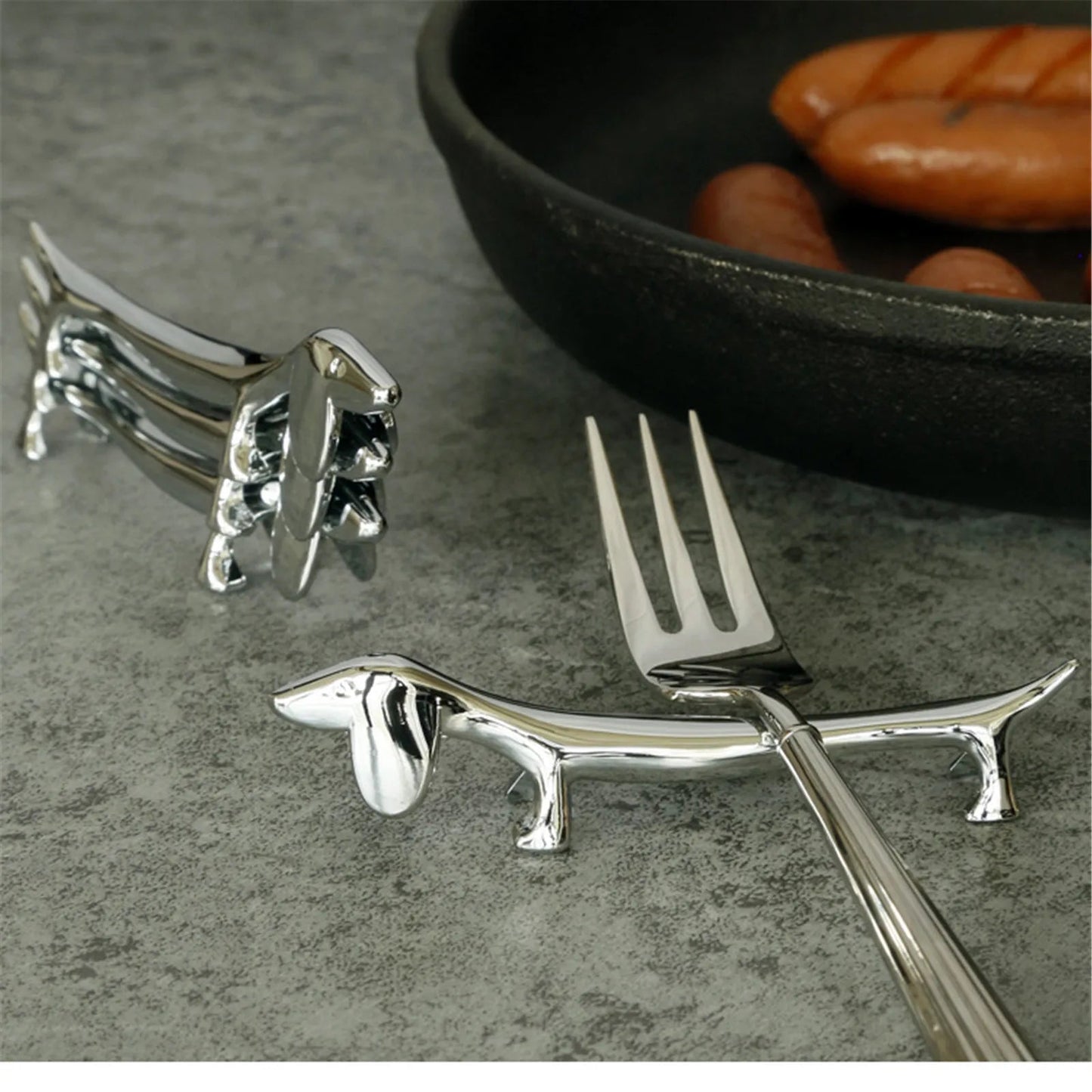 Creative Metal Puppy/Deer Chopstick Holder (1 Pair) - Aptiaide14:193A