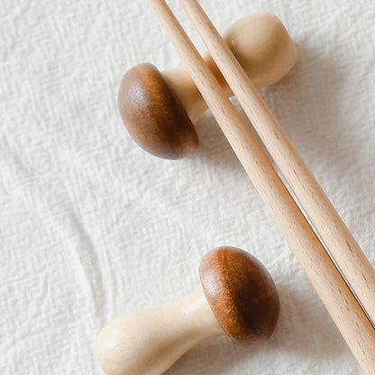 Creative Wooden Mushroom Chopstick Rests (2 PCS) - Aptiaide14:193Mushroom