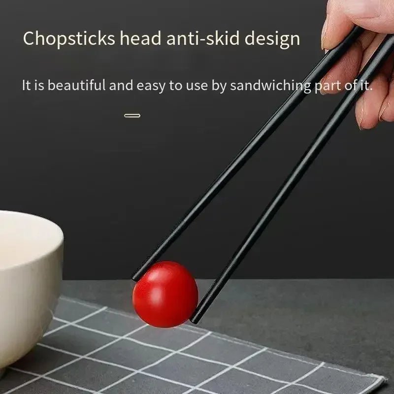 Food Grade High Temperature Alloy Chopsticks (5/10 Pairs) - Aptiaide14:691D-24CM-5 Pair