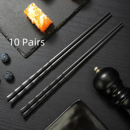 Food Grade High Temperature Alloy Chopsticks (5/10 Pairs) - Aptiaide14:10F-24CM-10 Pair