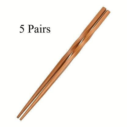 Household Natural Bamboo Chopsticks (5 Pairs) - Aptiaide14:1935Pairs