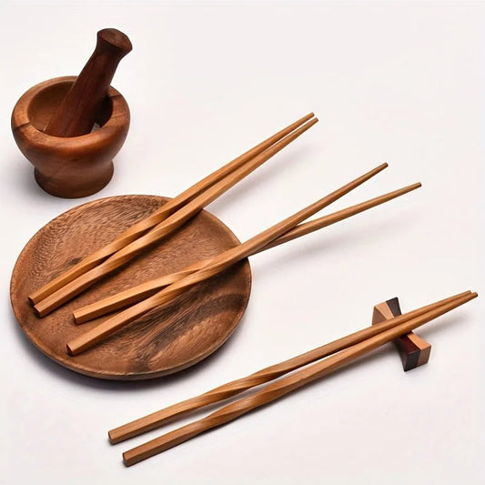 Household Natural Bamboo Chopsticks (5 Pairs) - Aptiaide14:1935Pairs