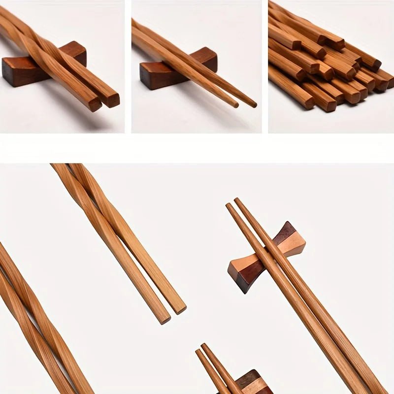 Household Natural Bamboo Chopsticks (5 Pairs) - Aptiaide14:1935Pairs