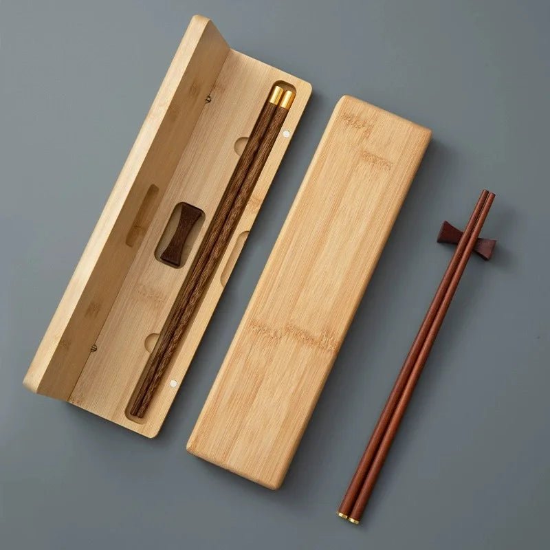 Lacquerless Natural Wooden Chopsticks Gift Set (2/3 PCS) - Aptiaide14:200002984TC3995 3pcs set