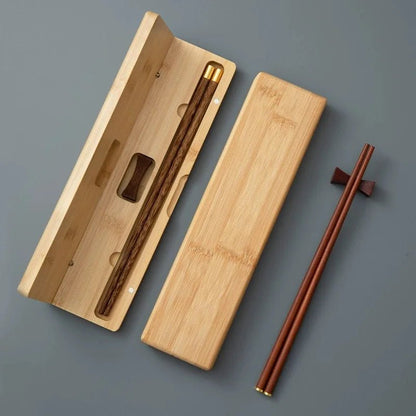Lacquerless Natural Wooden Chopsticks Gift Set (2/3 PCS) - Aptiaide14:200002984TC3995 3pcs set