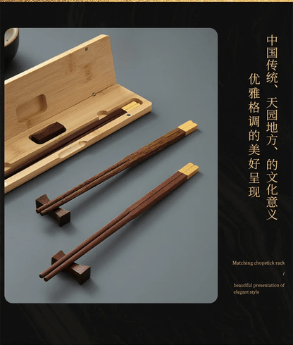 Lacquerless Natural Wooden Chopsticks Gift Set (2/3 PCS) - Aptiaide14:1052TC3987 2pcs set