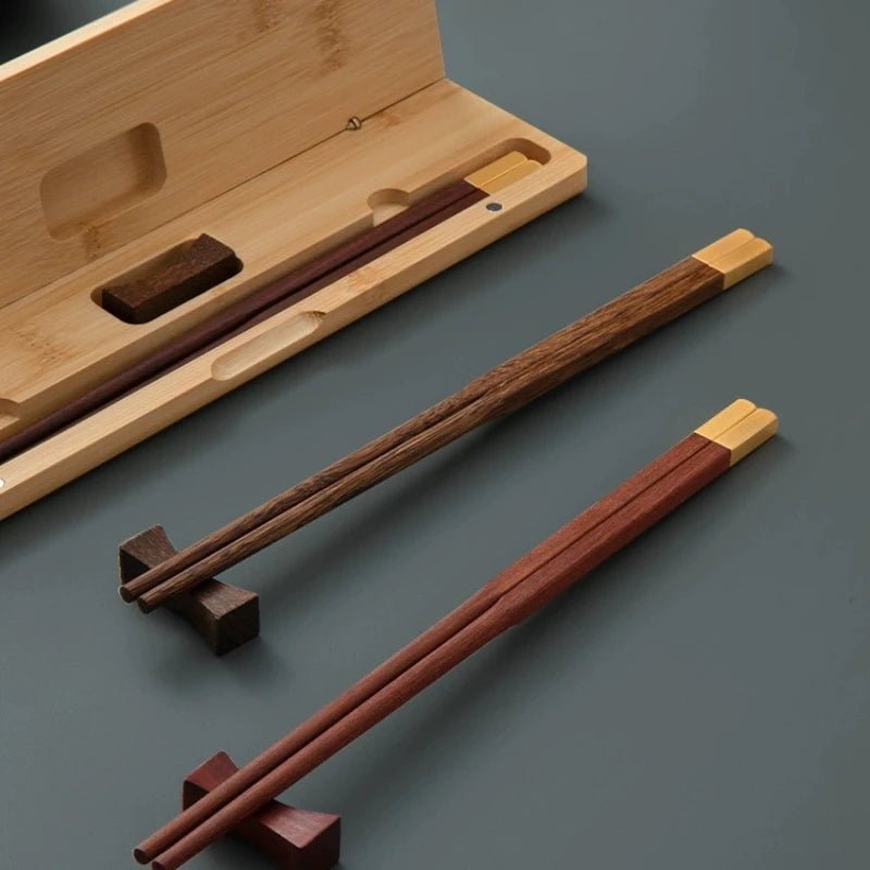 Lacquerless Natural Wooden Chopsticks Gift Set (2/3 PCS) - Aptiaide14:200002984TC3995 3pcs set