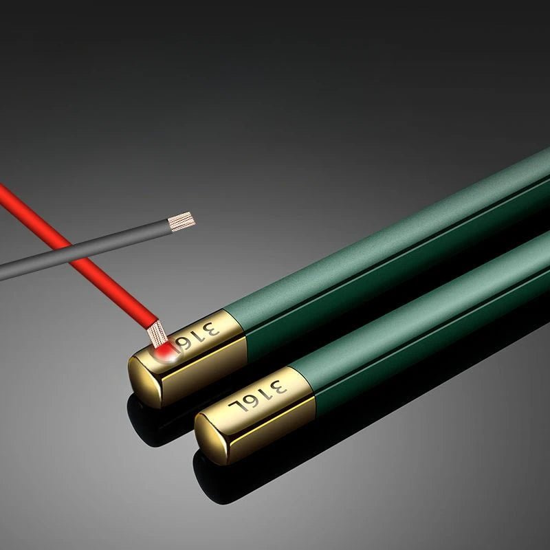 Single Stainless Steel Chopsticks with Folding Storage Box Set (1/2 PCS) - Aptiaide14:173Pink-Set